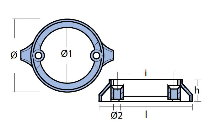 צינק טבעת לסירה דגם DOU PROP 290 מידות 144x30 מ״מ
