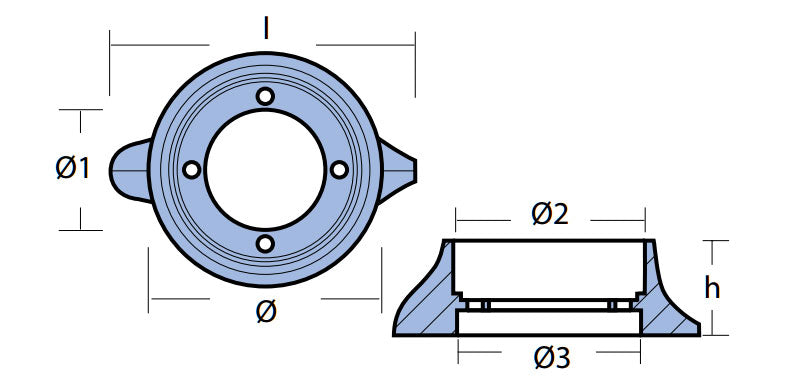 צינק טבעת לכלי שייט / יאכטה / סירה דגם S.DRIVE 110 בקוטר חיצוני 106 מ״מ