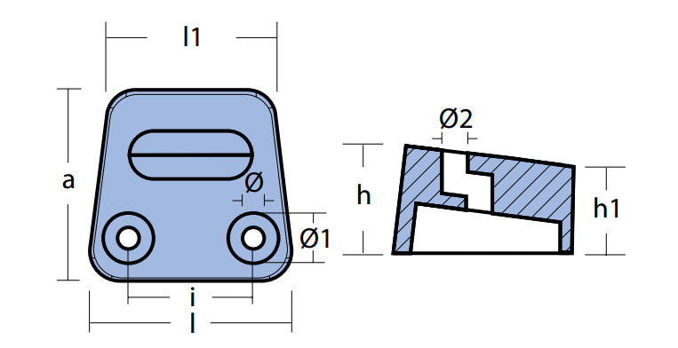 צינק טרפז לדרייב S/SX DRIVE לכלי שייט וסירות כולל מידות מפורטות