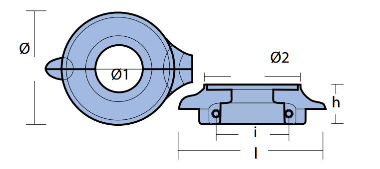 צינק טבעת SAIL DRIVE דגם 130 / 150 מידות l=141 מ״מ Ø=105 מ״מ