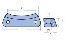 טען תמונה למציג הגלריה, צינק BAR ל-DOU PROP לסירה מידות l=118 a=37 h=25 b=101 c=85 מ״מ