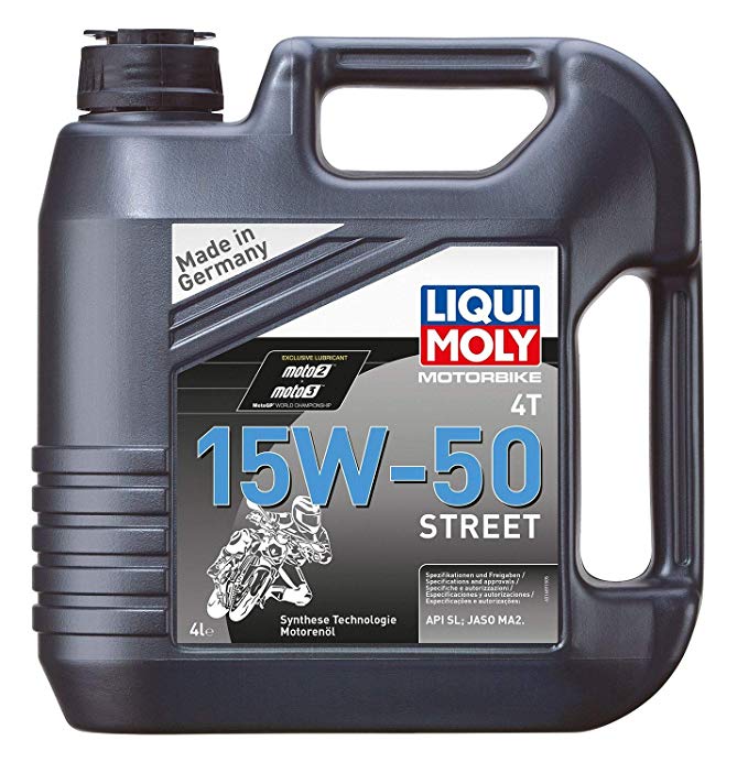 שמן מנוע 15W50 לאופנוע או קטנוע MOTORBIKE 4T STREET RACE תוצרת LOQUI MOLY תכולה 4 ליטר 