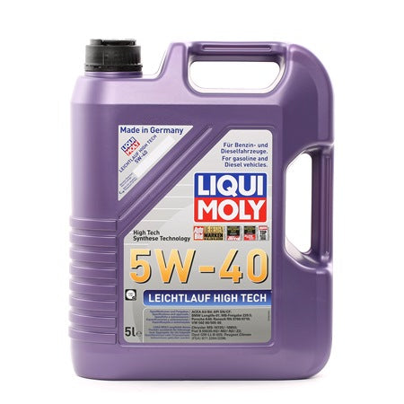 שמן מנוע 5W40 סינטטי מלא תוצרת LIQUI MOLY גרמניה מיכל 5 ליטר 