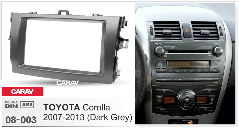 פנל התקנה 2 DIN לטויוטה COROLLA 2007–2013