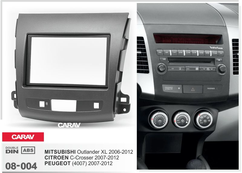 פנל התקנה 2 DIN למיצובישי OUTLANDER 2006–2012