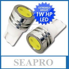 זוג נורות לדים 1SMDX1W בסיס T10 אור לבן , 1 לד כל יחידה