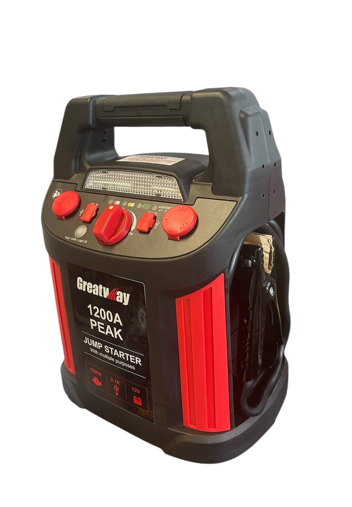 בוסטר התנעה לרכב 12V בוסטר נטען מקצועי נייד לרכב 22,000 mAh מתאים לרכב בנזין/דיזל דגם GM038 תוצרת  GREATWAY
