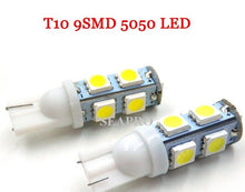 טען תמונה למציג הגלריה, זוג נורות לדים 9 SMDX5050 בסיס T10 אור לבן , 9 לדים כל אחד