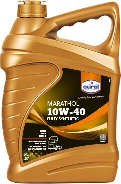 שמן מנוע סינטטי מלא 10W40 MARATHOL ייעודי לרכב דיזל ומשאיות תוצרת EUROL – 5 ליטר