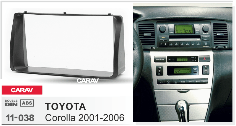 פנל התקנה 2 DIN לטויוטה COROLLA 2001–2006
