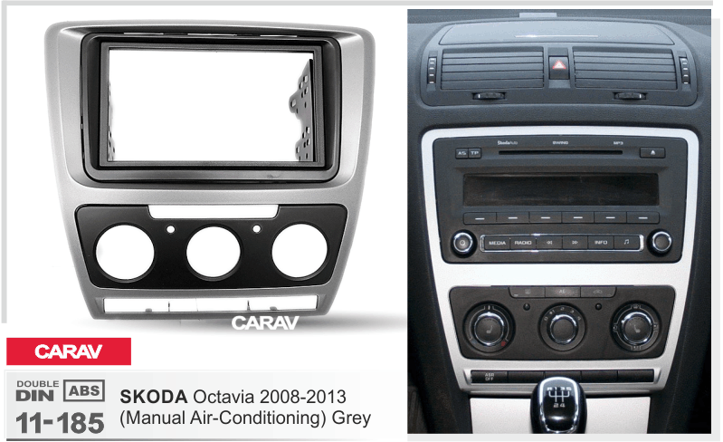 פנל התקנה 2 DIN לסקודה OCTAVIA 2008–2013