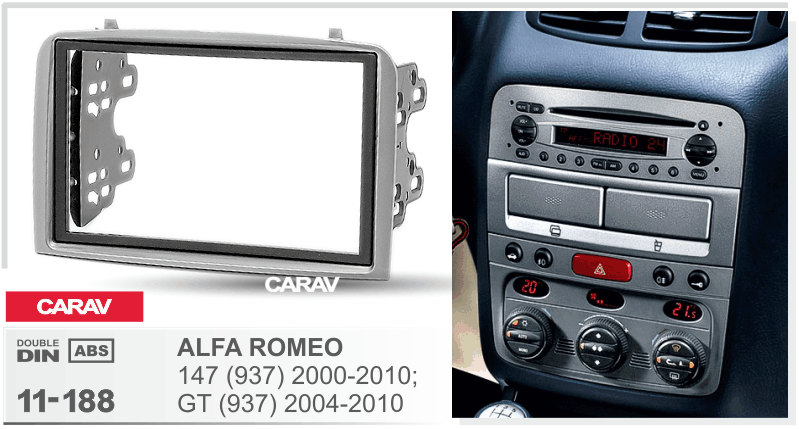 פנל התקנה 2 DIN לאלפא רומיאו 147 2000–2010