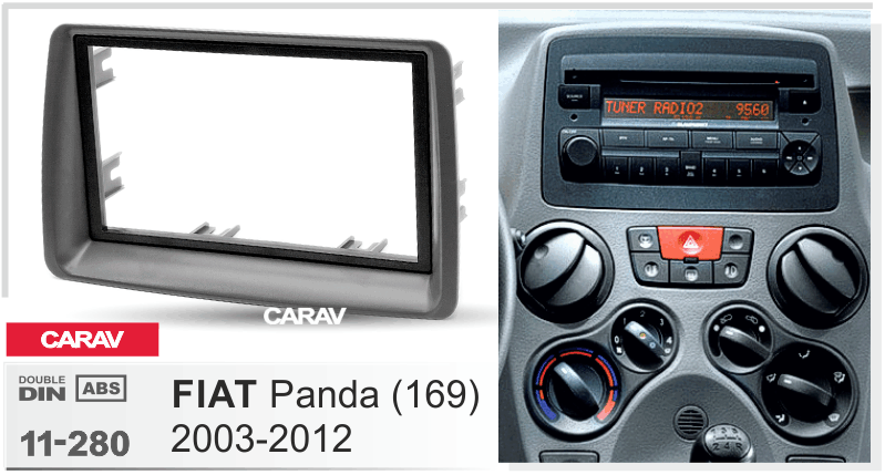 פנל התקנה 2 DIN לפיאט PANDA 2003–2012
