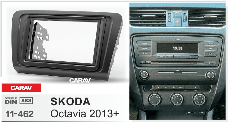 פנל התקנה 2 DIN לסקודה OCTAVIA 2013+