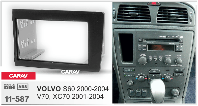 פנל התקנה 2 DIN לוולוו S60 2000–2004