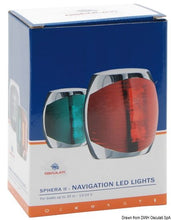 Load image into Gallery viewer, אור ניווט ספיירה גוף נירוסטה נורת LED בי-קולור אדום וירוק 112.5° + 112.5° 12/24V לסירה עד 20 מטר דגם 11.060.25 תוצרת Osc