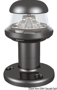 אור ניווט לבן לד 360° על עמוד גוף פלסטיק שחור 12/24V לסירה עד 20 מטר דגם Orions 11.131.01 תוצרת Osculati