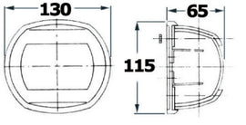 אור ניווט ירוק צד ימין 112.5° 12V מסגרת שחורה לספינה עד 20 מטר דגם Maxi 20 מק״ט 11.411.02 כולל נורת הלוגן 12W תוצרת Oscu