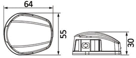 אורות ניווט אדום + ירוק לד התקנה שטוחה גוף PVC שחור וכיסוי נירוסטה AISI316 לכלי שייט עד 20 מטר דגם 11.480.01 תוצרת Oscul