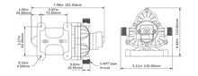 טען תמונה למציג הגלריה, משאבת מים חשמלית 12V לקרוואן וכלי שייט משאבת דיאפרגמה למים מתוקים 3 מתאימות 11.3 ליטר/דקה לחץ אוויר 45psi דגם DP1-030-045-33 תוצרת SEAFLO 