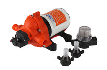 טען תמונה למציג הגלריה, משאבת מים חשמלית 12V לקרוואן וכלי שייט משאבת דיאפרגמה למים מתוקים 3 מתאימות 11.3 ליטר/דקה לחץ אוויר 45psi דגם DP1-030-045-33 תוצרת SEAFLO 