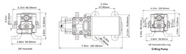 משאבת דיאפרגמה מים מתוקים 2 מתאים 12V 5 ליטר/דקה לחץ אוויר 60psi דגם DP1-013-060-22 תוצרת SEAFLO 
