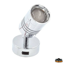 טען תמונה למציג הגלריה, מנורת קריאה LED עם יציאת USB 3.0 מאלומיניום כרום מתג רך למגע 10-32V DC