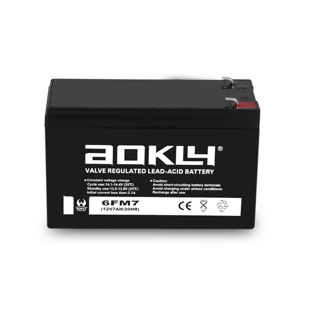 מצבר אטום AOKLY 6-FM-7 בקיבולת 7Ah מתח 12V לגיבוי ומערכות חירום
