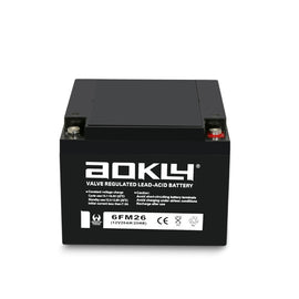 מצבר סוללת גיבוי אטום 26 אמפר 12V תוצרת AOKLY דגם 6-FM-26