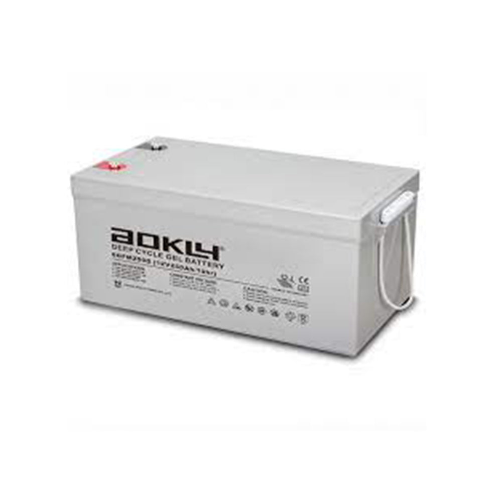 מצבר ג'ל פריקה עמוקה 250 אמפר 12V תוצרת AOKLY דגם 6-GFM-250