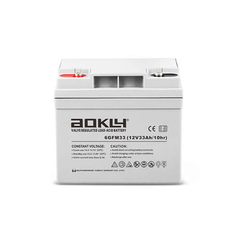 מצבר ג'ל פריקה עמוקה 33 אמפר 12V תוצרת AOKLY דגם 6-GFM-33