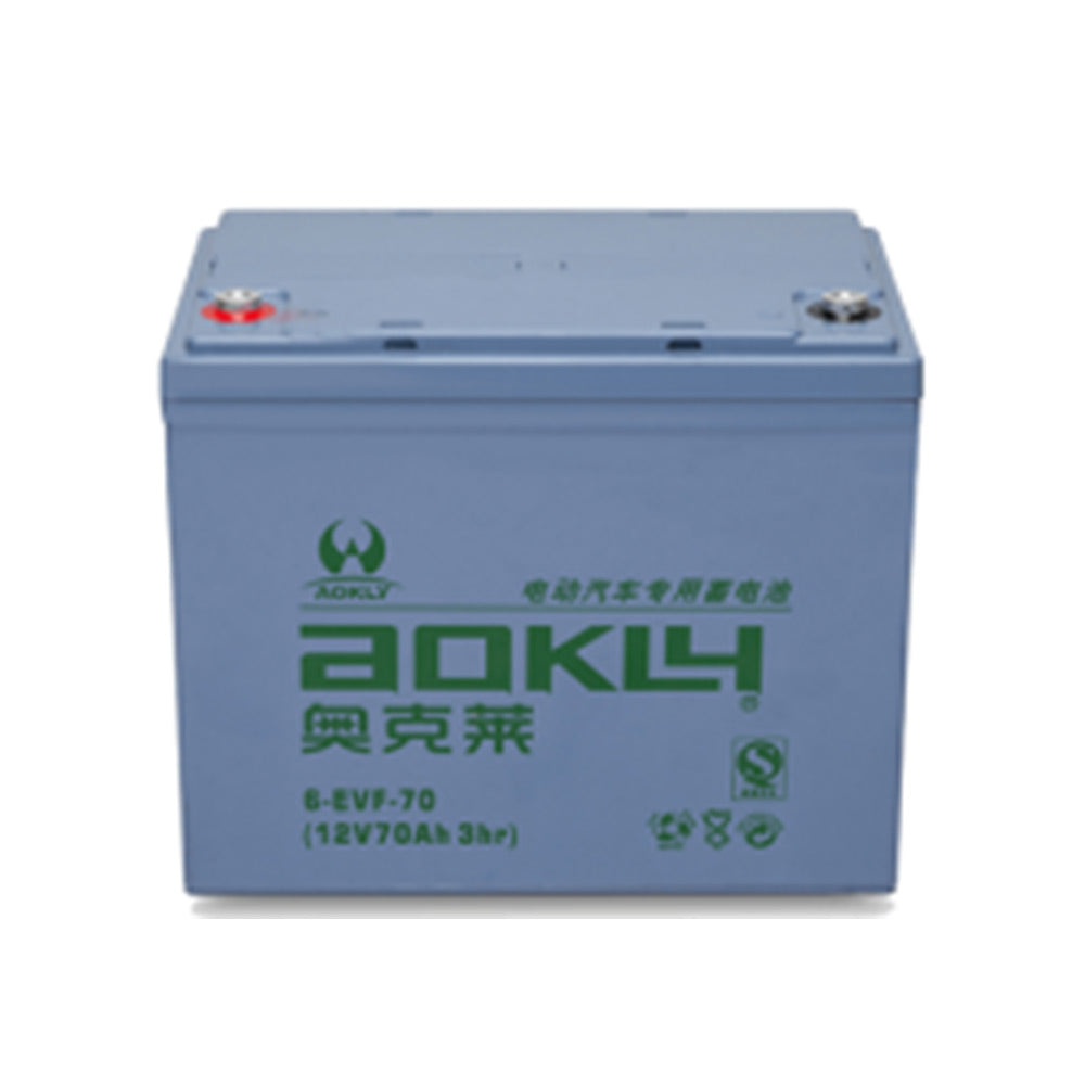 מצבר ג'ל פריקה עמוקה 70 אמפר 12 וולט תוצרת AOKLY דגם 6EVF70