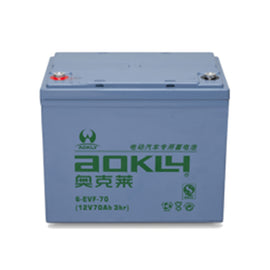 מצבר ג'ל פריקה עמוקה 70 אמפר 12 וולט תוצרת AOKLY דגם 6EVF70