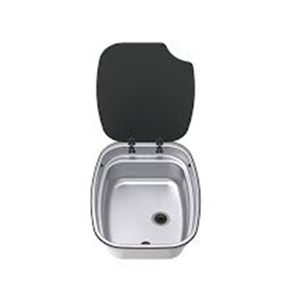 כיור נירוסטה לקרוואן THETFORD דגם SBL1052 עם כיסוי זכוכית 430x335
