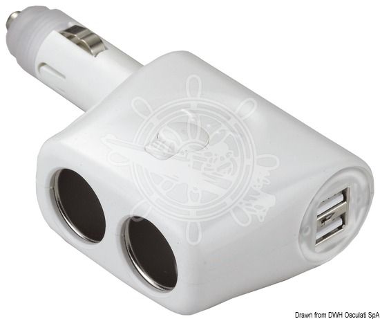 תקע למצת כפול עם כניסות USB לסירה דגם 14.519.17 תוצרת Osculati