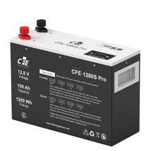 Load image into Gallery viewer, סוללת ליתיום LiFePO4 12.8V 100Ah דגם CFE-1280S Pro עם מסך OLED