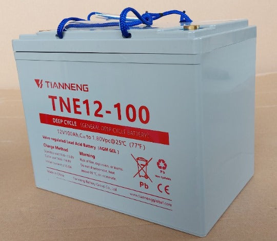 מצבר AGM פריקה עמוקה 12V 100 אמפר תוצרת TNEP