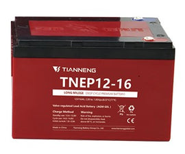 מצבר ג'ל אטום פריקה עמוקה 12V 16 אמפר תוצרת TNEP