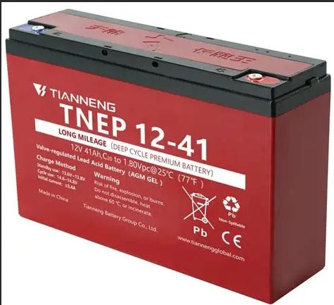 מצבר אטום פריקה עמוקה 12V 41 אמפר תוצרת TNEP