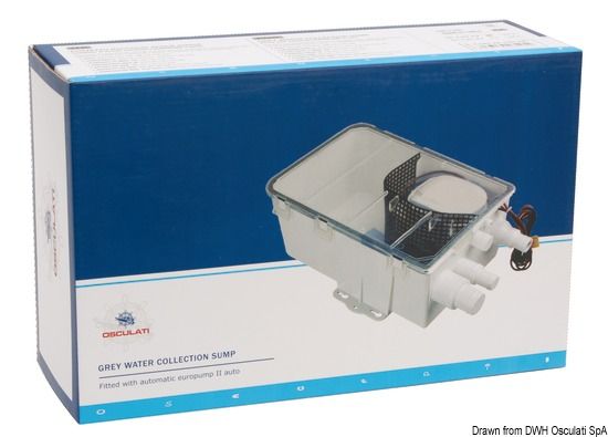 באר ניקוז אוטומטית למים אפורים 12V 750 גלון עם מסנן נשלף ומכסה בדיקה מהירה דגם 16.130 תוצרת אוסקולטי Osculati®