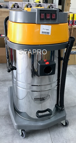שואב אבק תעשייתי 80 ליטר רטוב/יבש4500W 3 מנועים 1500W כל אחד KARNAF קרנף מיכל נירוסטה