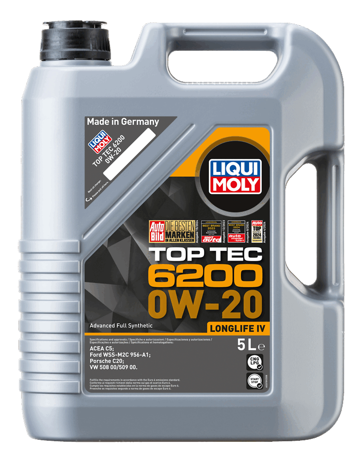 LIQUI MOLY TOP TEC 6200 0W20 -שמן מנוע סינטטי מלא- 5 ליטר