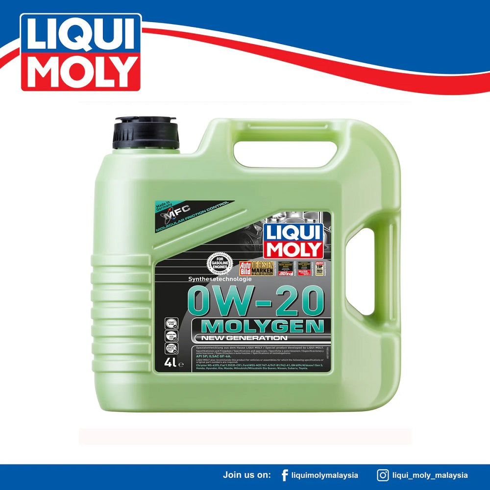 שמן סינטטי 0W20 MOLIGEN NEW GENERATION תוצרת LIQUI MOLY גרמניה 4 ליטר 
