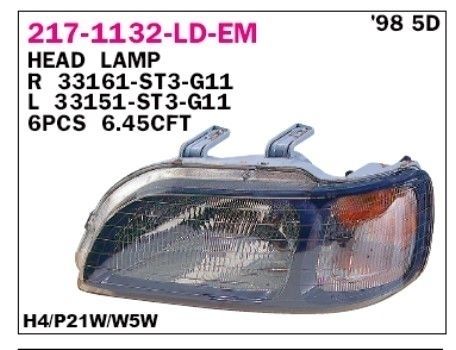 פנס ראשי שמאלי DEPO להונדה CIVIC 1997-2000