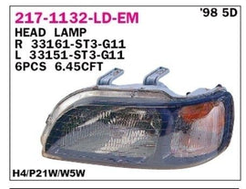 פנס ראשי שמאלי DEPO להונדה CIVIC 1997-2000