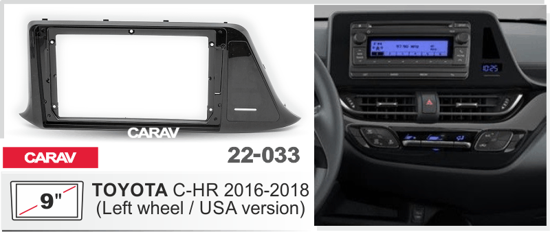 פנל התקנה 9" לטויוטה CHR 2018+