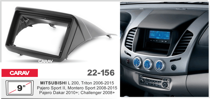 פנל התקנה 9" למיצובישי L200 2006–2015