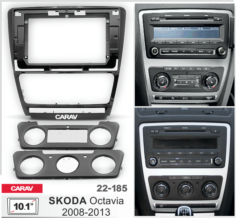 פנל התקנה 10.1" לסקודה OCTAVIA 2008–2013