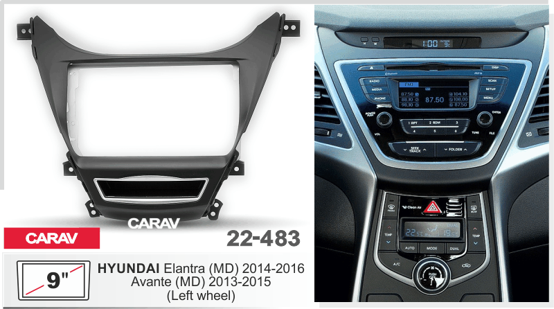 פנל התקנה 9" ליונדאי ELANTRA 2014–2016