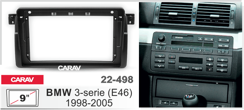פנל התקנה 9" לב.מ.וו 3 SERIES 1998–2005